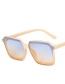 Fashion On The Blue And Under The Tea Large Square Frame Hollow Sunglasses