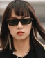 Fashion Bright Black All Gray Square Frame Sunglasses