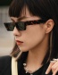 Fashion Ivory White Tea Chips Square Frame Sunglasses