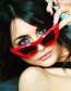 Fashion Red And Grey Tablets Triangle Cat Eye Sunglasses