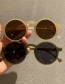 Fashion Beige Gray Flakes Round Studded Sunglasses