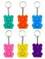 Fashion Little Bear (purple) Silicone Push Button Cartoon Bear Keychain