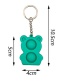 Fashion Little Bear (green) Silicone Push Button Cartoon Bear Keychain
