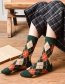Fashion Khaki Diamond Wool Socks