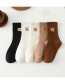 Fashion Coffee Bear Embroidered Tube Socks