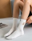 Fashion White Cartoon Bear Embroidered Tube Socks