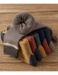 Fashion Brown Color Block Cotton Socks