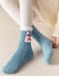 Fashion Dark Green Coral Fleece Christmas Socks