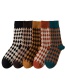 Fashion Brown Diamond Wool Socks