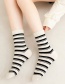 Fashion Black Letters Smiley Embroidered Cotton Tube Socks