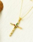 Fashion Gold Copper Inlaid Zirconium Cross Necklace