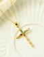 Fashion Gold Copper Inlaid Zirconium Cross Necklace