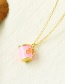 Fashion Pink Copper Drop Oil Wine Glass Necklace