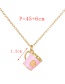 Fashion Pink Copper Drop Oil Wine Glass Necklace