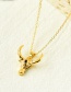 Fashion Gold Copper Inlaid Zirconium Bull Head Necklace