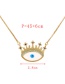 Fashion Gold Copper Inlaid Zirconium Drip Oil Eye Necklace