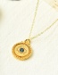 Fashion Gold Copper Inlaid Zirconium Round Eye Necklace