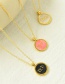Fashion Black Copper Drop Oil Round Number Necklace