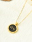 Fashion Black Copper Drop Oil Round Number Necklace