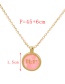 Fashion White Copper Drop Oil Round Number Necklace