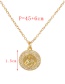 Fashion Golden-3 Copper Inlaid Zirconium Portrait Necklace