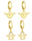 Fashion B Copper Diamond Hollow Angel Love Lock Earrings