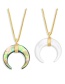 Fashion White Geometric Shell Crescent Necklace