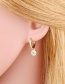 Fashion A Copper Inlaid Zirconium Geometric Eye Ear Ring