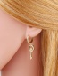 Fashion B Copper Inlaid Zirconium Butterfly Elf Key Earring