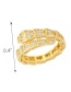 Fashion B Copper Inlaid Zirconium Serpentine Open Ring