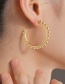 Fashion Gold Stainless Steel Round Lace Earrings
