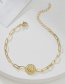 Fashion Gold Stainless Steel Round Brand Moon Bracelet