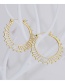 Fashion Gold Titanium Steel Hollow C-shaped Earrings