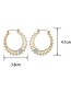 Fashion Gold Titanium Steel Hollow C-shaped Earrings