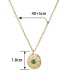 Fashion Gold Titanium Steel Green Pine Medal Necklace