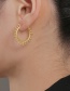 Fashion Gold Titanium Steel Round Gourd Side Ear Ring
