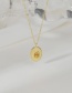 Fashion Gold Titanium Steel Oval Water Drop Pine Necklace