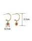 Fashion Gold Titanium Steel Red Pine Dot Earrings