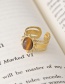 Fashion Gold Titanium Steel Oval Loose Open Ring