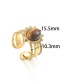 Fashion Gold Titanium Steel Oval Loose Open Ring
