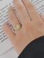 Fashion Gold Titanium Steel Irregular Moon Open Ring