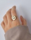 Fashion Gold Titanium Steel Concave And Convex Round Open Ring