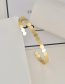 Fashion Gold Titanium Steel Hexagonal Open Bracelet