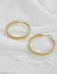 Fashion Round Earrings Gold Titanium Steel Horizontal And Vertical Pattern Round Earrings