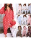 Fashion Wave Powder Zebra Print Hooded One-piece Pajamas