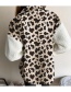 Fashion Brown Check Leopard Print Plush Panel Buttoned Jacket