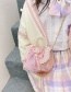 Fashion Pink Cotton And Linen Bear Label Pearl Portable Messenger Bag