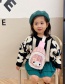 Fashion Small Flower Pink Cotton And Linen Rabbit Children's Messenger Bag