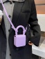 Fashion Purple Pu Square Crossbody Bag