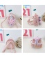 Fashion Pink Bear Cotton And Linen Stickers Bear Beaded Children's Backpack